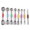 Set Of 8; Magnetic Measuring Spoon Set; Double Sided Stainless Steel Measuring Spoons; Fits In Spice Jars; Stackable Teaspoons; For Measuring Dry And